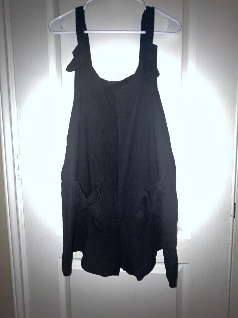 Free People Inspired Black Overall Shorts Womens sz L